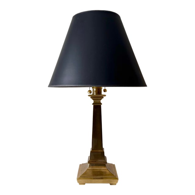 Late 20th Century Chapman Style Brass Two Socket Lamp For Sale
