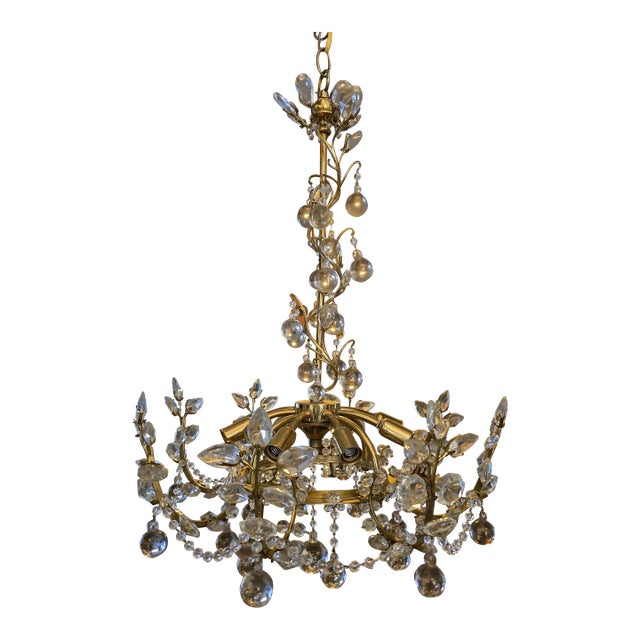 Vintage Mid Century Modern Bagues Style Chandelier For Sale