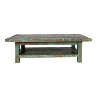 Vintage Workshop Table as Coffee Table For Sale