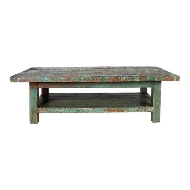 Vintage Workshop Table as Coffee Table For Sale