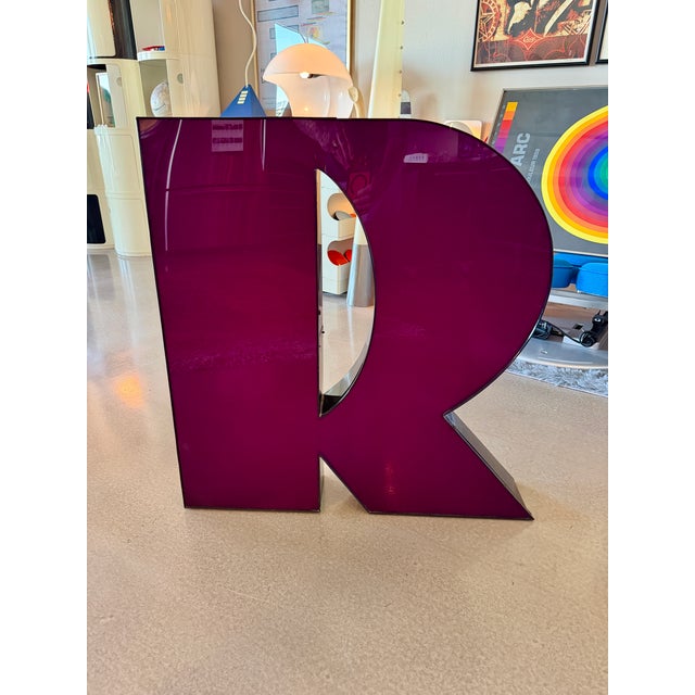 Vintage XLarge Marquee Letter Metal Acrylic Sculpture Object For Sale In Las Vegas - Image 6 of 18