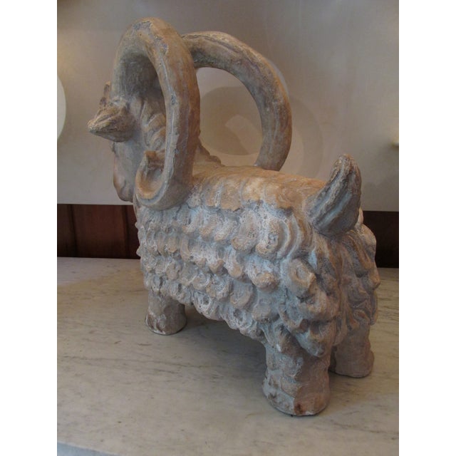 Mid Century Terracotta Ram Sculpture by Austin Productions Dated 1961 For Sale In New York - Image 6 of 12