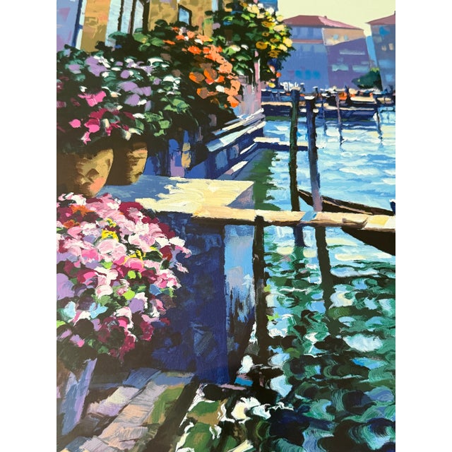 Contemporary 1991 Howard Behrens 'Afternoon Sun' Signed 'Hc' Serigraph of Venice For Sale - Image 3 of 9