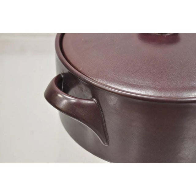 Mid Century Modern Gustavsberg Flameldfast Terma Brown Stoneware Covered Pot #6 For Sale In Philadelphia - Image 6 of 12