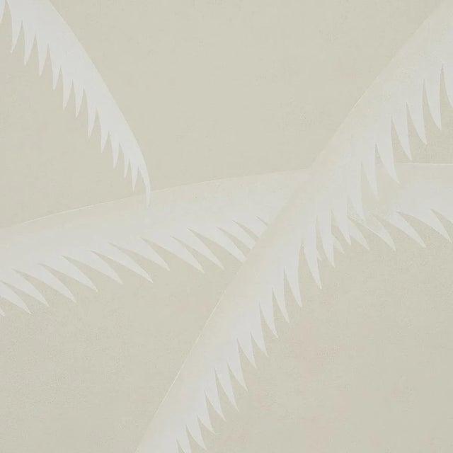 Contemporary Schumacher Deco Palms Wallpaper in Ivory on Natural - 10 Yards For Sale - Image 3 of 5