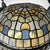 Art Nouveau Revival Wrought Iron Chandelier with Floral Stained Glass, Italy, 1950s For Sale - Image 3 of 18