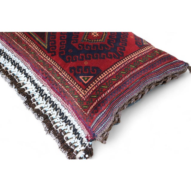 Vintage Afghan Nomad Rug Seat Cushion Cover, 1970s For Sale - Image 6 of 18