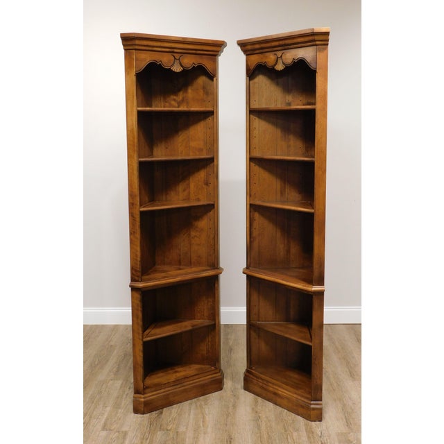 Ethan Allen Country French Pair Corner Bookcases Chairish
