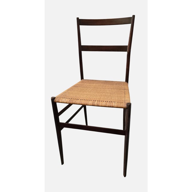 Model 699 Superleggera Chairs in Stained Ash with Woven Cane Seats attributed to Gio Ponti for Cassina, 1950s, Set of 2 For Sale - Image 6 of 10