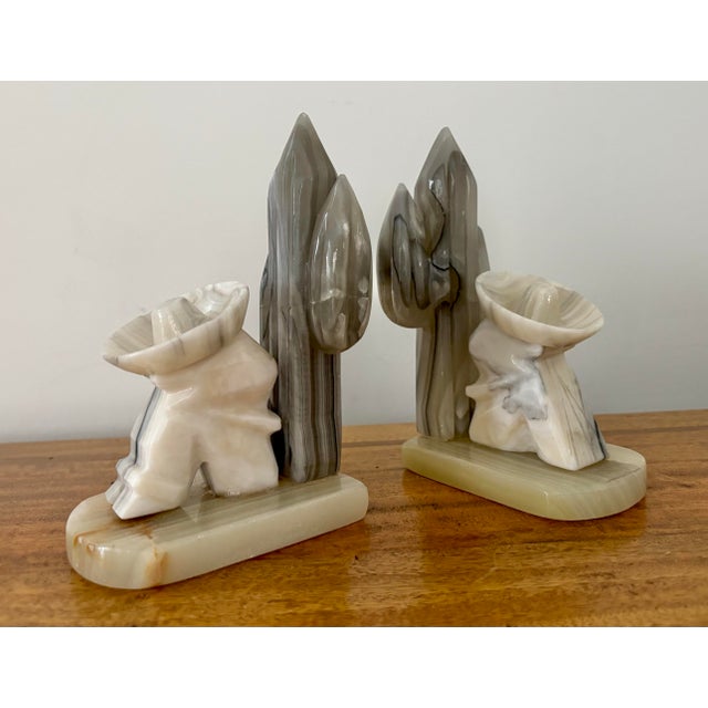 Midcentury Agate Sleeping Hombres Bookends For Sale - Image 4 of 8