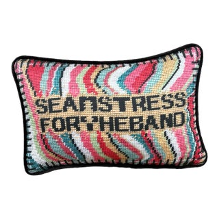 Organic Cotton Sateen "Seamstress for the Band" Custom Made Original Pillow For Sale