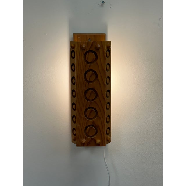 1970s 1970s Swedish Organic Modern Wall Light, Pine For Sale - Image 5 of 9
