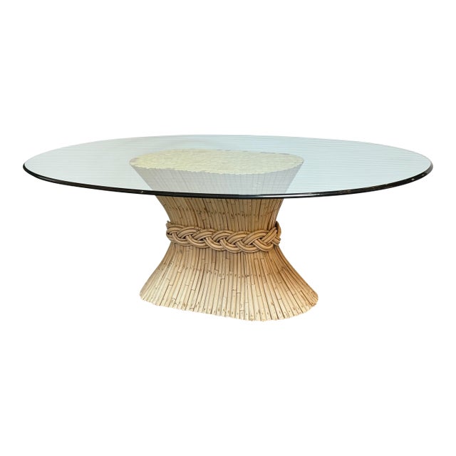 Circa 1960 McGuire Fine Furniture Sheaf of Wheat Dining Table For Sale