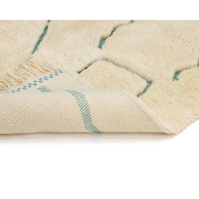 Abstract Hand-Knotted Moroccan Wool Rug | 8'1" X 5'9" | One of a Kind For Sale - Image 9 of 13