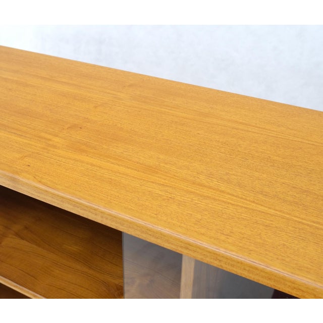 Danish Mid-Century Modern Teak Credenza Tambour Doors Hutch For Sale - Image 10 of 12