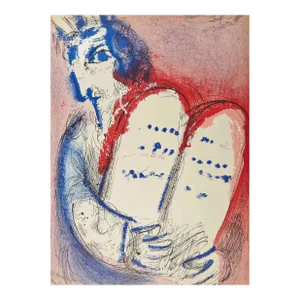 1956 Verve Bible Chagall Original Lithograph Moses 2