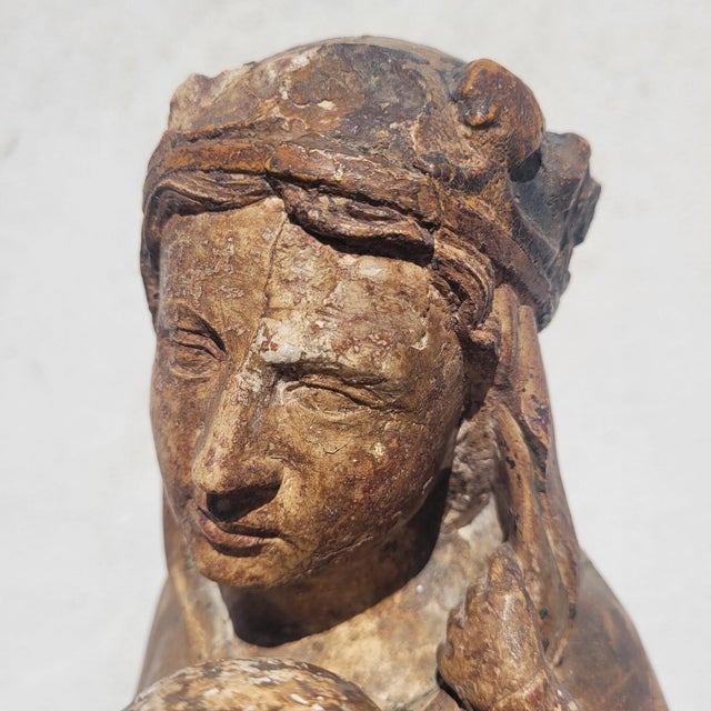 Virgin and Child, 1800s, Limestone For Sale - Image 17 of 18
