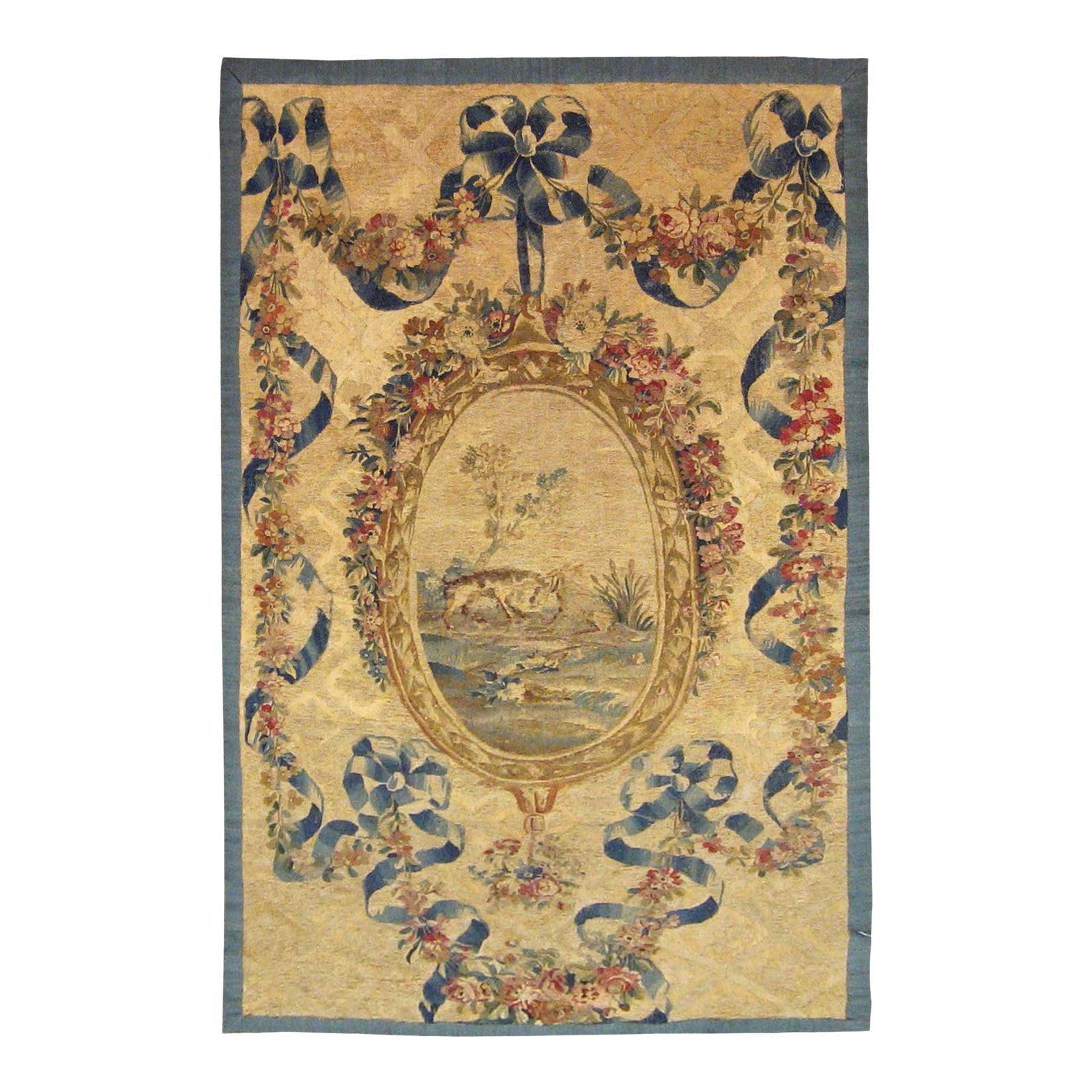 Mid 19th Century Antique French Aubusson Needlepoint Tapestry / Rug - 3 ...