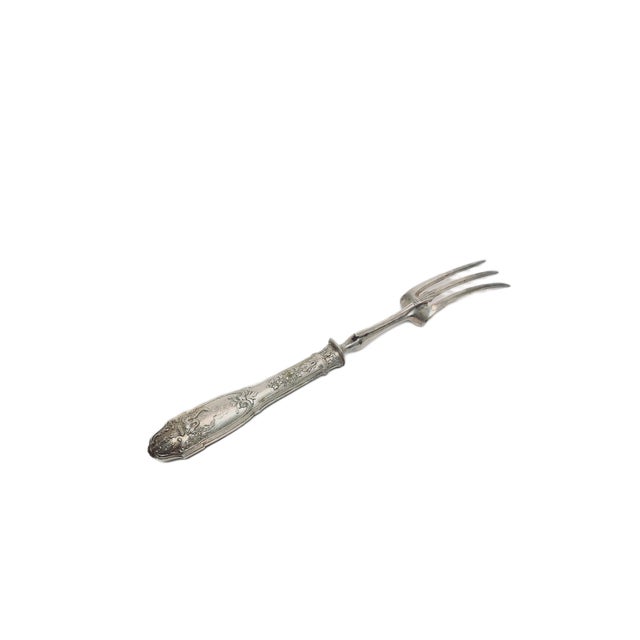 Classicist Silver Roast Fork, France, 1880s For Sale - Image 4 of 14