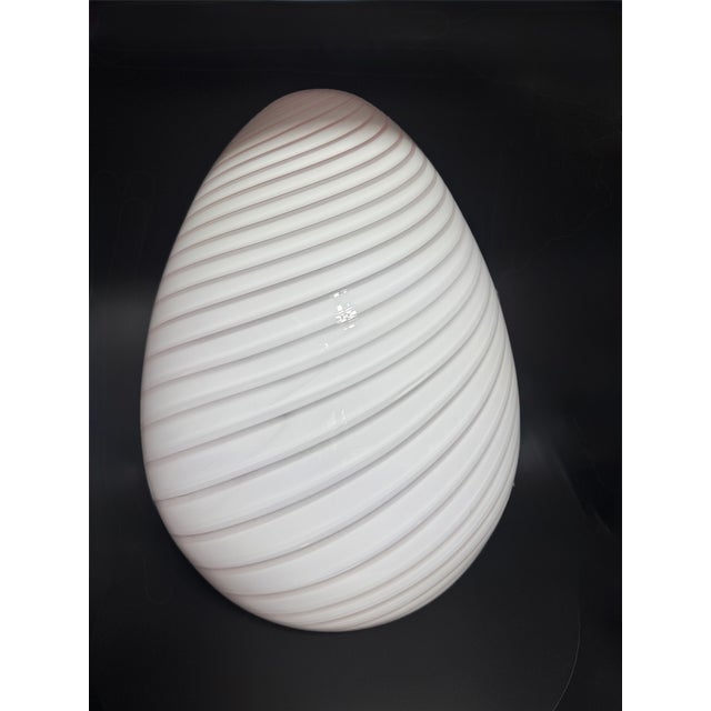 Murano Rare- Mid-Century Find: Murano Swirl Glass Egg Lamp For Sale - Image 4 of 6