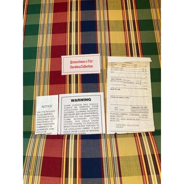 Brunschwig and Fils Custom Plaid Lounge Chair For Sale - Image 11 of 12