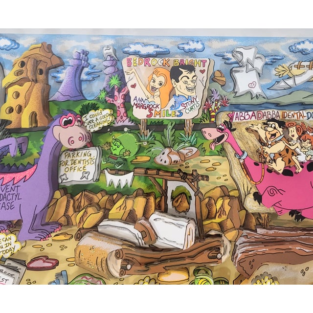 Original 3d Pop Art "Yabba Dabba Doo Dental" Flintstones by Charles Fazzino 20/100 DX For Sale - Image 11 of 18
