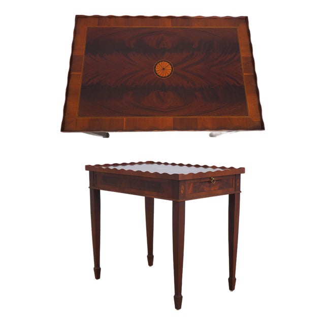 Hekman Flame Mahogany Occasional Tea Table For Sale
