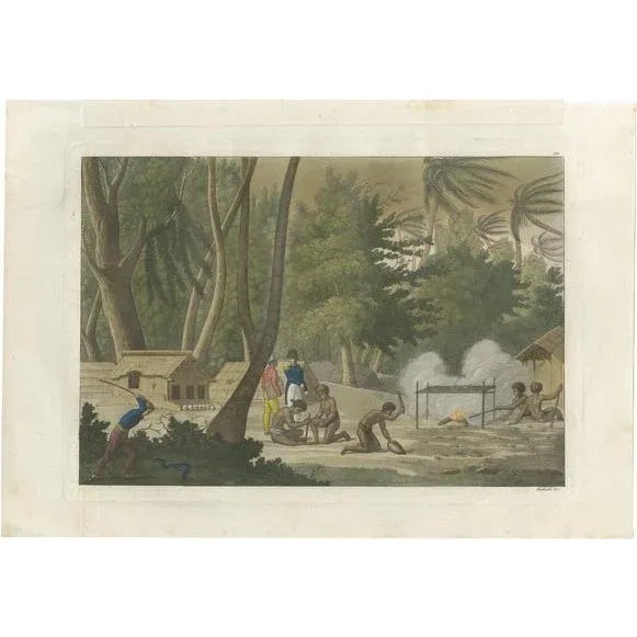 Early 19th Century Ferrario, Papuan Tombs on Rawak Island, 1831, Print For Sale - Image 5 of 5