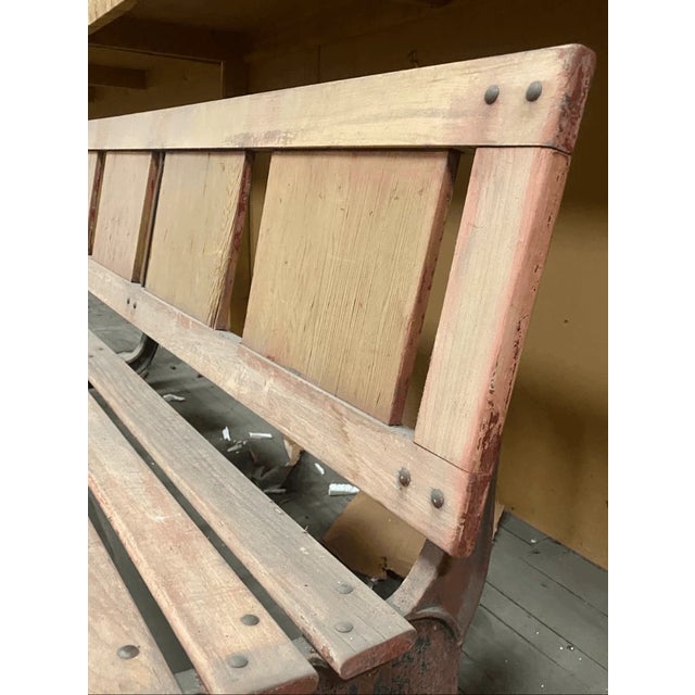 Industrial Vintage Knole Industrial Style Wood & Metal Bench 72” For Sale - Image 3 of 4