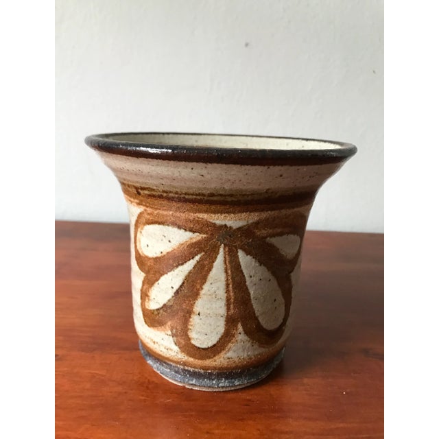 Ceramic Handmade Vintage Stoneware Pottery Cachepot Vase For Sale - Image 7 of 9