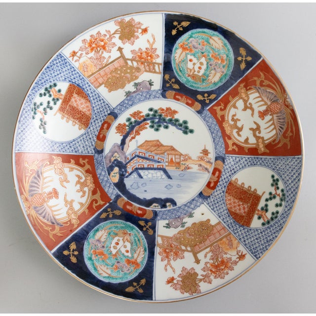 Monumental Antique Japanese Imari Porcelain Charger For Sale - Image 11 of 11