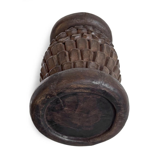 Vintage Small Bamileke Feather Wood Stool For Sale In Los Angeles - Image 6 of 6
