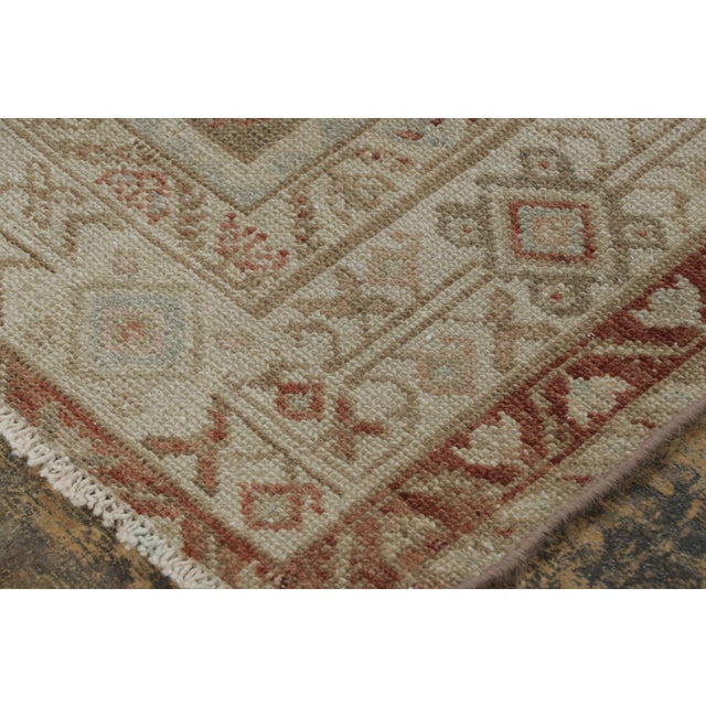 Early 19th Century Antique Persian Malayer Rug, in Brown and Red Geometric Patterns - Rug & Kilim For Sale - Image 5 of 7