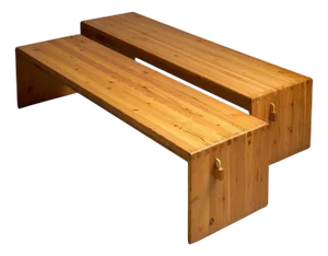 Pine Wooden Benches, 1970s, Set of 2