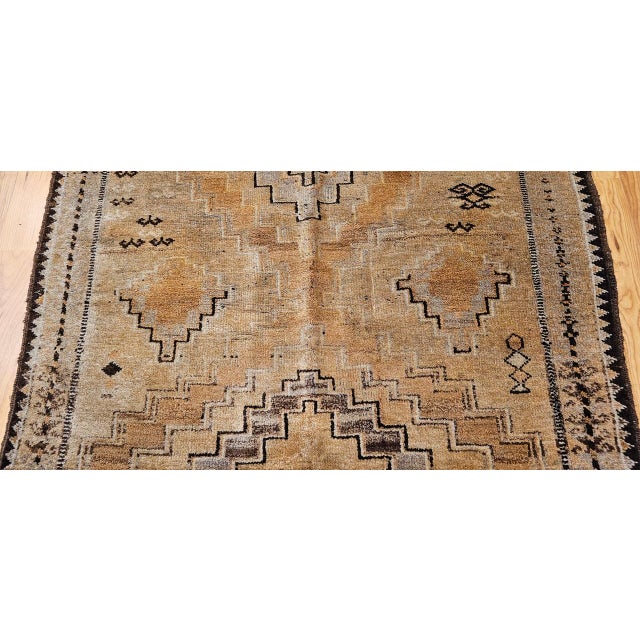 Vintage Moroccan Tribal Rug, Hand-Knotted Wool, Geometric Pattern, Camelhair, 3’ X 5’ For Sale - Image 11 of 17