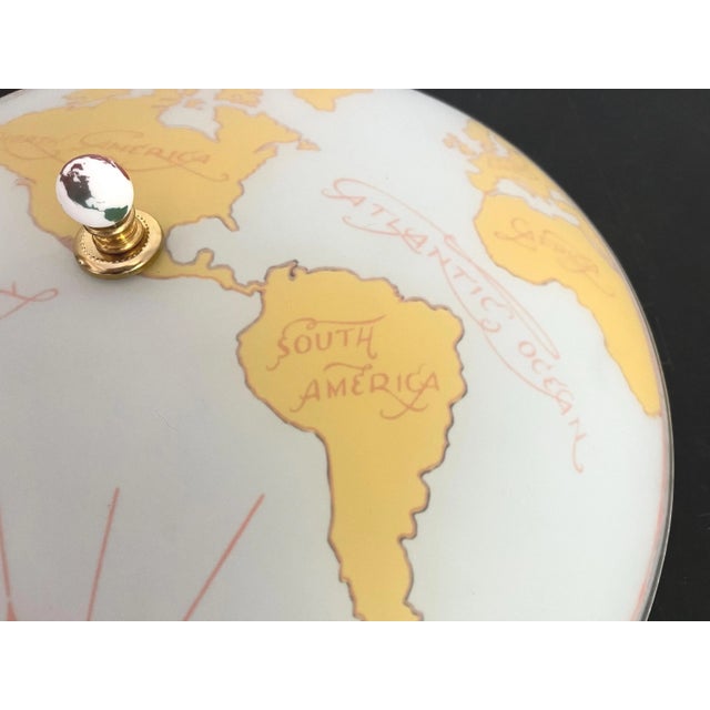 White Mid Century World Map Flush Light For Sale - Image 8 of 18