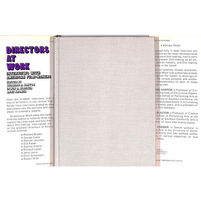Traditional "Directors at Work: Interviews With American Film-Makers" 1970 Kantor, Bernard R., Blacker, Irwin R., and Kramer, Anne [Edited By] For Sale - Image 3 of 6