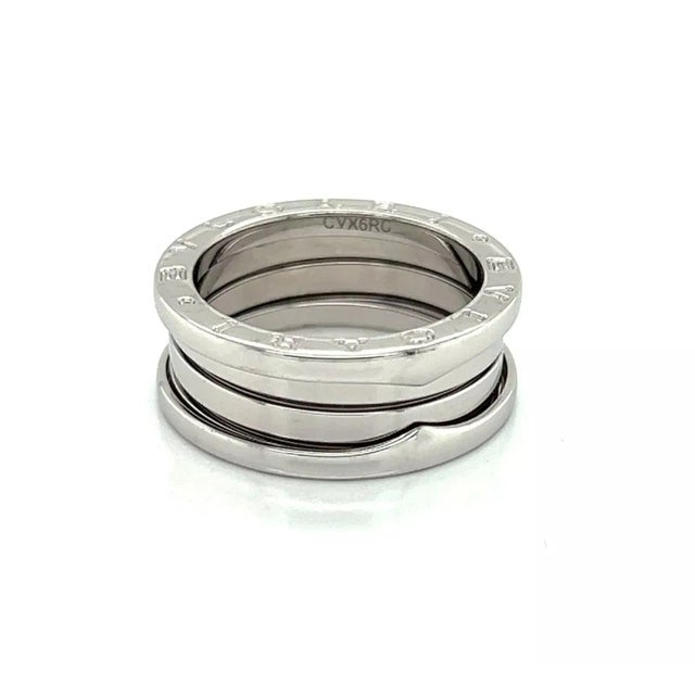 Late 20th Century Bvlgari B.zero1 Three Band Ring in 18k White Gold - Size 7.5 For Sale - Image 5 of 9
