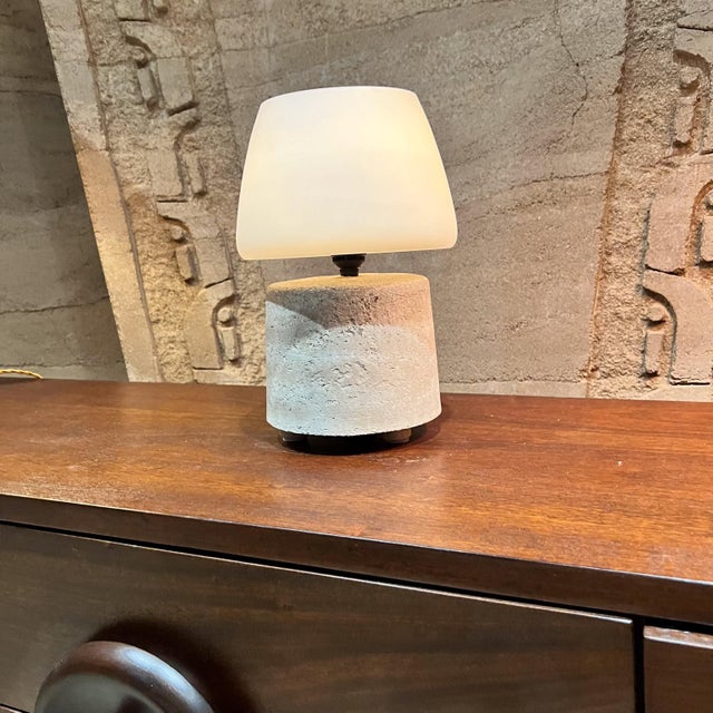 Studio Table Lamp Rammed Earth Frosted Glass Shade For Sale - Image 9 of 10