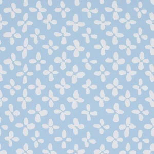 Sample - Schumacher Emerson Wallpaper in Ivory on Sky