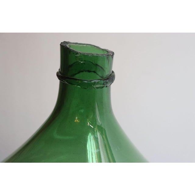Vintage Italian Emerald Green Blown Glass Teardrop-Form Demijohn Carboy For Sale - Image 14 of 18