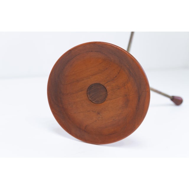Wood Vintage Danish Teak Tripod Side Table, 1950s For Sale - Image 7 of 17