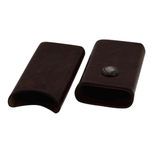 Fine Genuine Leather Cigar-Holders With Sterling Silver Cartouche