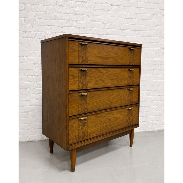 Mid Century Modern Walnut Dresser / Highboy, C. 1960's For Sale - Image 4 of 10