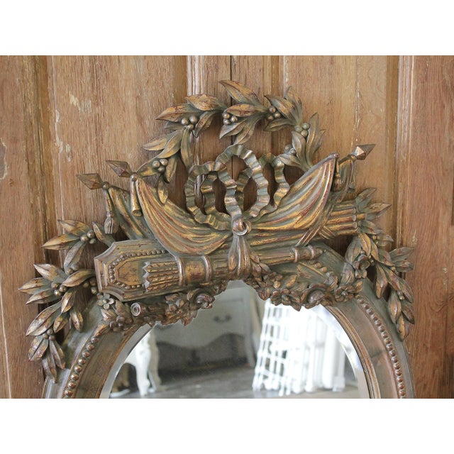 Mid 20th Century Vintage Mid-Century Giltwood Carved Mirror For Sale - Image 5 of 13