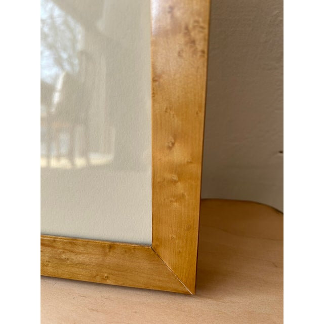 Vintage French Print in Birdseye Maple Frame For Sale In Minneapolis - Image 6 of 7
