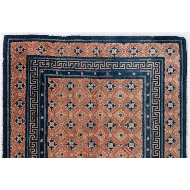 Antique Circa 1900 Orange Chinese Hand Knotted Rug 4ft 4in X 6ft 9in For Sale - Image 4 of 9