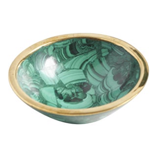 Green Malachite Decorative Bowl For Sale