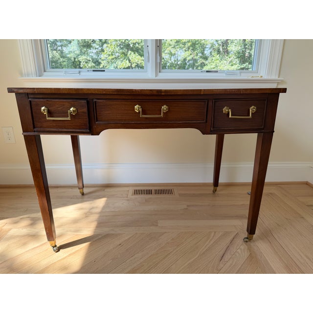 Vintage Mahogany Writing Desk With Clean Lines For Sale - Image 10 of 10