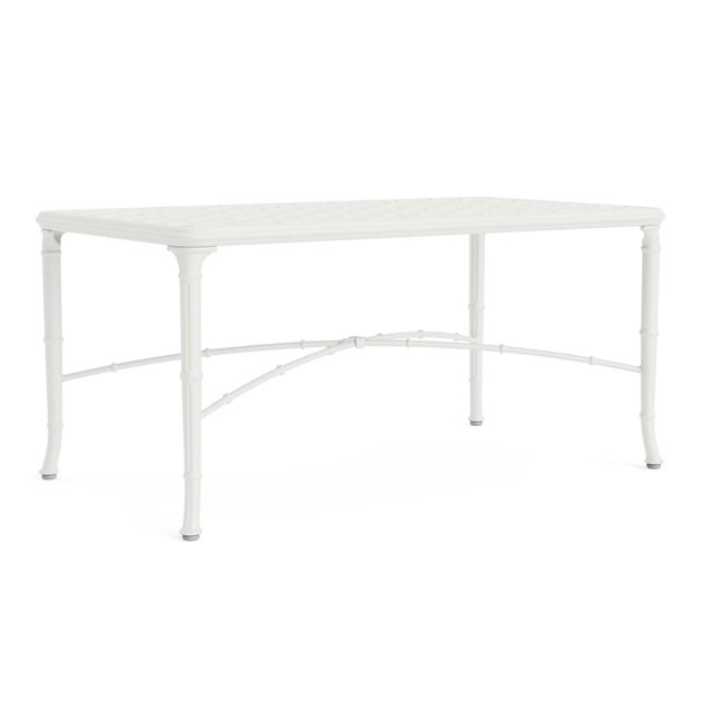 Brown Jordan Calcutta 24" x 42" Cast Top Coffee Table in Chalk For Sale